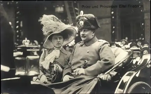 Ak Prinz und Prinzessin Eitel Friedrich von Preußen