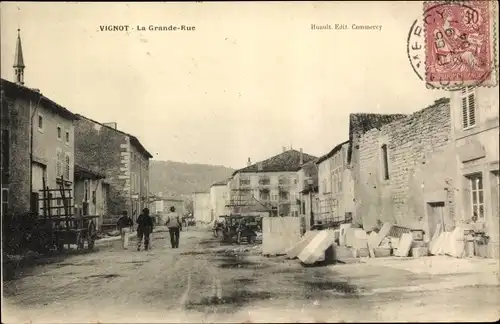 Ak Vignot Meuse, La Grande Rue