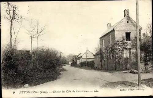 Ak Hetomesnil Oise, Entree du Cote de Crevecoeur