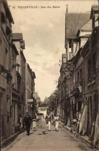 Ak Villerville Calvados, Rue des Bains