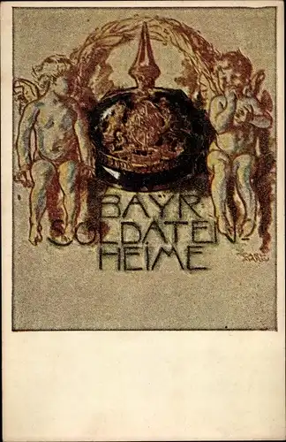 Künstler Ak Zu Gunsten der Spende für Bayrische Soldatenheime an und hinter der Front