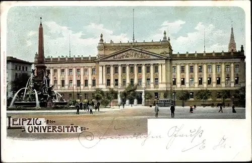 Ak Leipzig in Sachsen, Universität, Brunnen