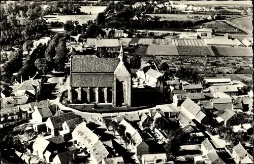 Ak Haamstede Zeeland Niederlande, Ortsansicht mit Kirche