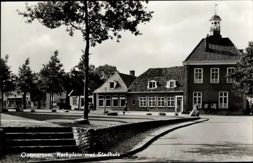 Ak Ootmarsum Twente Overijssel Niederlande, Kerkplein met Stadhuis