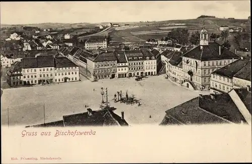 Ak Bischofswerda, Marktplatz, Rathaus, Panorama