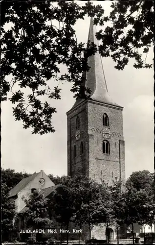 Ak Zuidlaren Drenthe Niederlande, Ned. Herv. Kerk