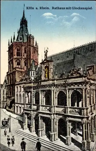 Ak Köln am Rhein, Rathaus mit Glockenspiel