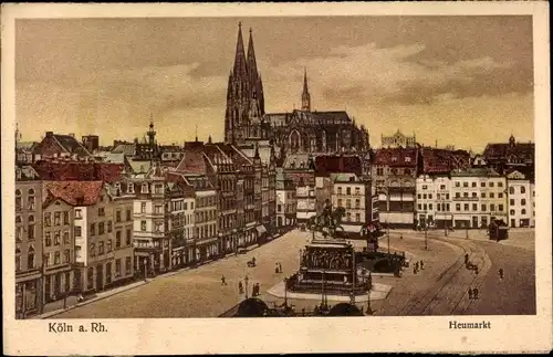 Ak Köln am Rhein, Heumarkt, Denkmal
