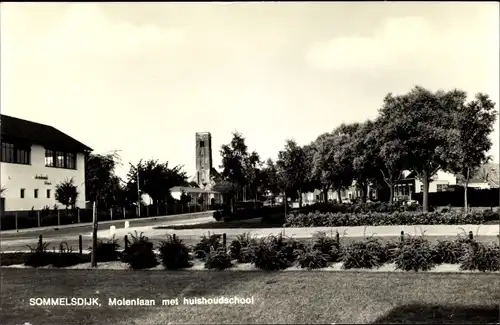 Ak Sommelsdijk Insel Goeree Overflakkee Südholland, Molenlaan met huishoudschool