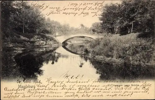 Ak Magdeburg an der Elbe, Hermann Laass Brücke