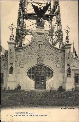 Ak Liège Lüttich Wallonien, Exposition Universelle 1905, La Base de la Tour de Forage
