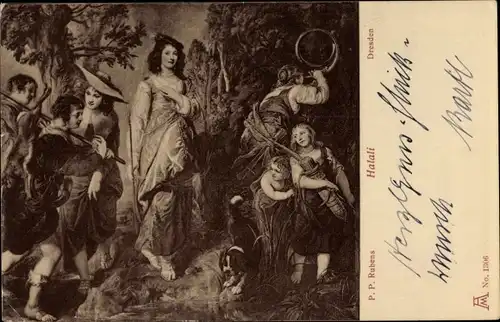 Künstler Ak Rubens, P. P., Halali, Jagdszene, Kinder, Frauen