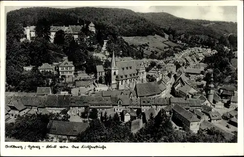 Ak Stolberg im Harz, Blick auf den Ort von der Lutherbuche