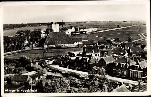 Ak Akkrum Friesland Niederlande, in vogelvlucht