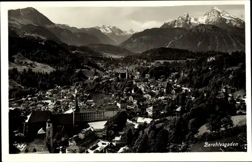 Ak Berchtesgaden Oberbayern, Blick v. Gasthaus Lockstein, Steinernes Meer, Schönfeldspitze, Watzmann