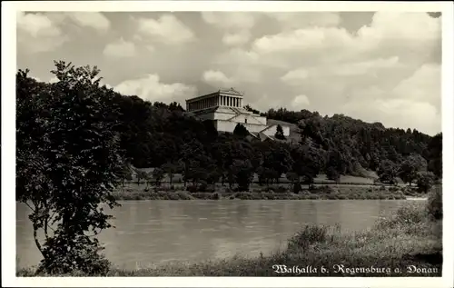 Ak Donaustauf in der Oberpfalz, Walhalla bei Regensburg, Uferpartie