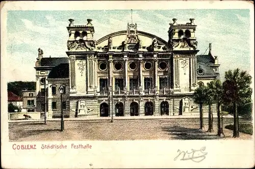 Ak Koblenz am Rhein, Städtische Festhalle