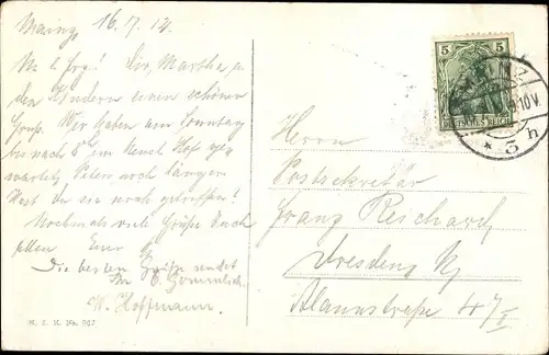 Ak Mainz am Rhein, Totalansicht vom Stadthausturm