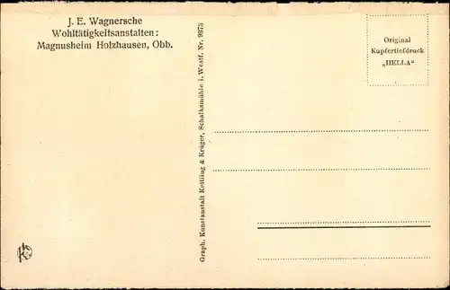 Ak Holzhausen Igling in Oberbayern, J. E. Wagnersche Wohltätigkeitsanstalt Magnusheim, Arbeitsschule