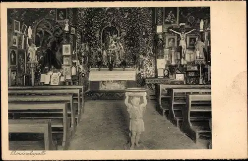 Ak Holzhausen Igling in Oberbayern, J. E. Wagnersche Wohltätigkeitsanstalt Magnusheim, Rindenkapelle