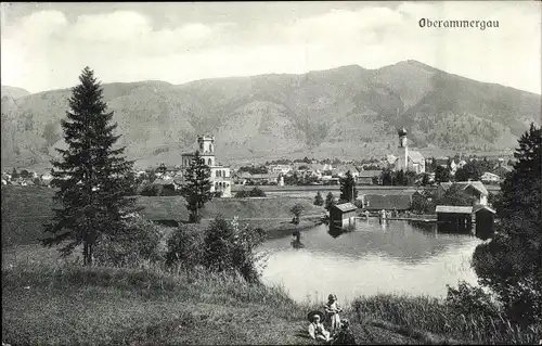 Ak Oberammergau in Oberbayern, Panorama