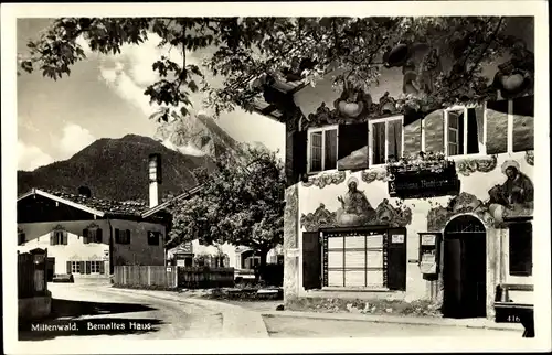 Ak Mittenwald in Oberbayern, Bemaltes Haus