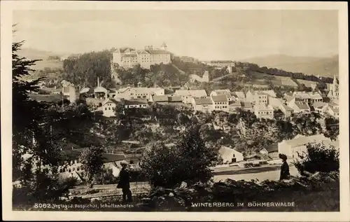 Ak Vimperk Winterberg Böhmerwald Südböhmen, Panorama vom Ort
