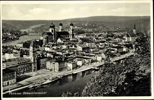 Ak Passau in Niederbayern, Gesamtansicht