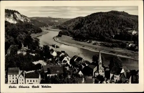 Ak Stadt Wehlen an der Elbe Sächsische Schweiz, Panorama