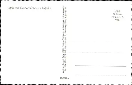Ak Steina Bad Sachsa im Südharz, Luftbild, Panorama