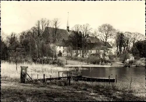 Ak Bordesholm in Holstein, Seeblick mit Altersheim und Kirche