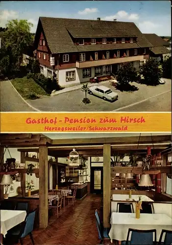 Ak Herzogsweiler Pfalzgrafenweiler im Schwarzwald, Gasthof-Pension zum Hirsch
