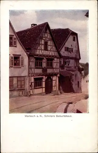 Ak Marbach am Neckar, Schillers Geburtshaus, Fachwerkhaus