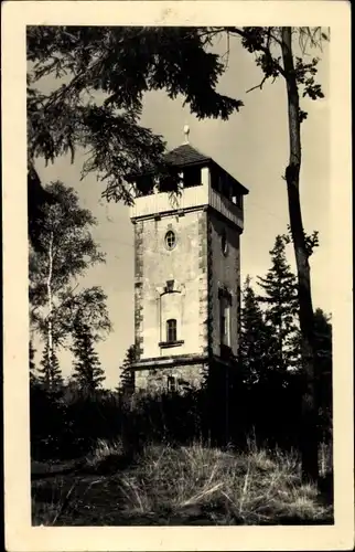 Ak Cunewalde im Kreis Bautzen, Berggaststätte Bieleboh, Aussichtsturm