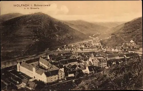 Ak Wolfach im Schwarzwald, Panorama v. d. Südseite