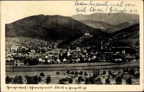 Ak Gengenbach im Schwarzwald, Blick z. Ziegelkopf
