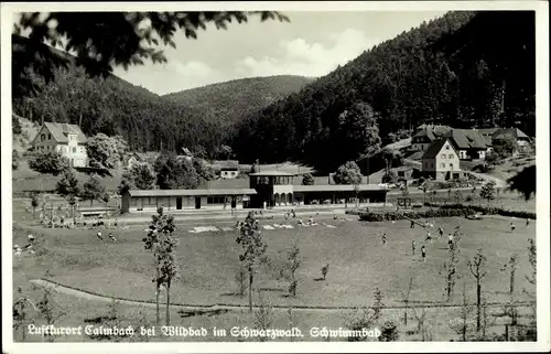 Ak Calmbach Bad Wildbad im Schwarzwald, Schwimmbad