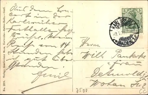 Ak Karlsruhe in Baden, Festhalle