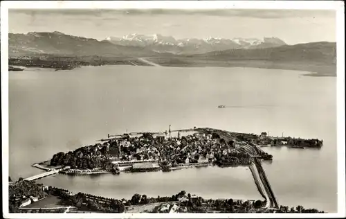 Ak Lindau am Bodensee Schwaben, Fliegeraufnahme