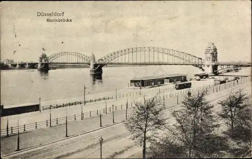 Ak Düsseldorf am Rhein, Rheinbrücke