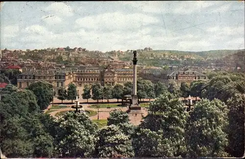 Ak Stuttgart in Württemberg, Schlossplatz, Neues Schloss