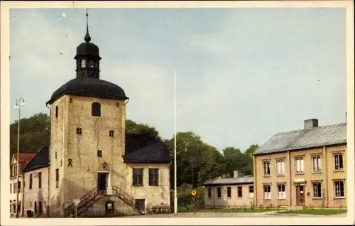 Ak Vadstena Schweden, Radhuset och Apoteket