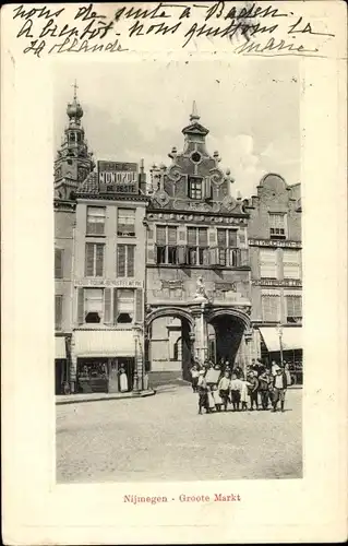 Ak Nijmegen Gelderland, Groote Markt