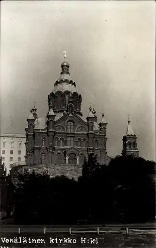 Foto Ak Helsinki Helsingfors Finnland, Uspenskin katedraali, Venäläinen kirkko, Russ. Orth. Kirche