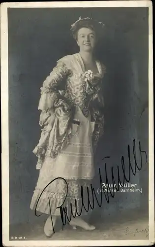 Ak Schauspielerin Paula Müller, Autogramm