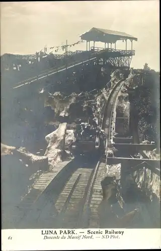 Ak Paris XVI Passy, Luna Park, Scenic Railway