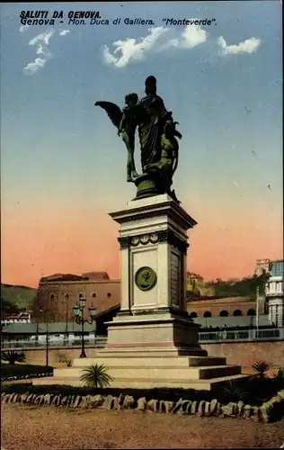 Ak Genova Genua Liguria, Mon. Duca di Galliera, Monteverde