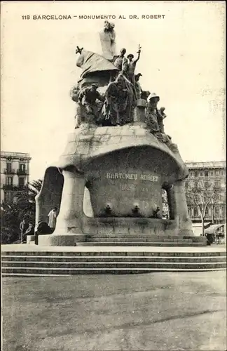 Ak Barcelona Katalonien, Monumento al Dr. Robert