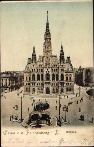 Ak Reichenberg in Böhmen Liberec Tschechien, Rathaus