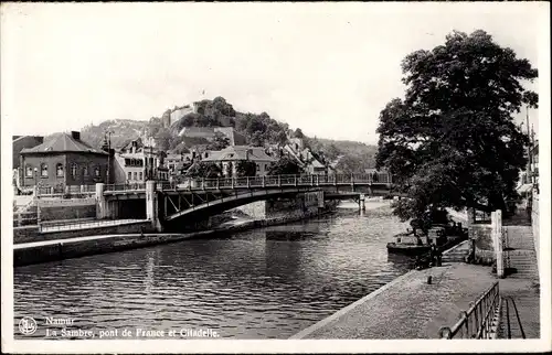 Ak Namur Wallonien, La Sambre, pont de France et Citadelle